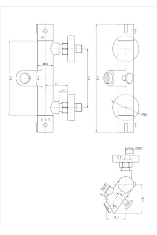 Fause Termostatik Banyo Bataryası Siyah Ktb101-B Mat Siyah