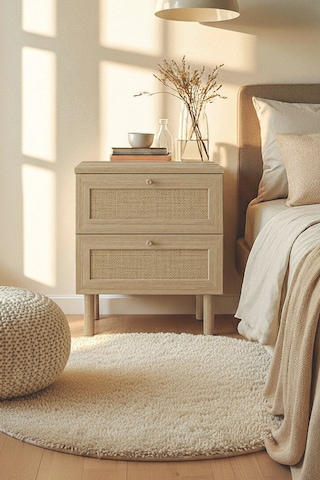 Baru 2 Çekmeceli Komodin Ceviz - Kahverengi