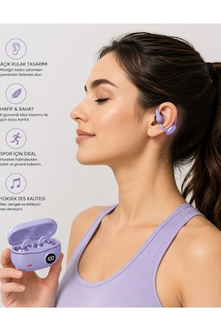 Bagajon Yxg 10 Bluetooth Kulaklık Kablosuz Spor Ve Günlük Kullanım İçin Mikrofonlu, Ergonomik, Şarjlı Mor