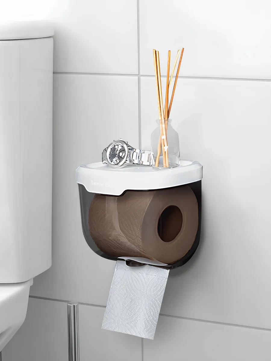 Hausland Delksiz Raflı Tuvalet Kağıdı Tutucu 72444088 Siyah