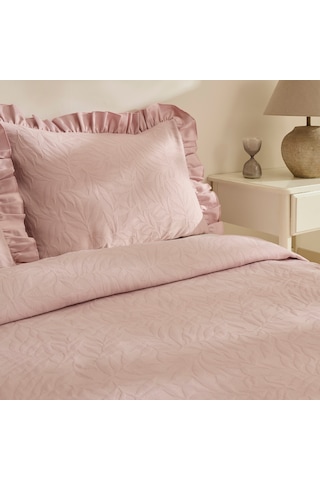 Karaca Home Branley Fırfırlı Tek Kişilik Yatak Örtüsü Takımı Pudra Pembe