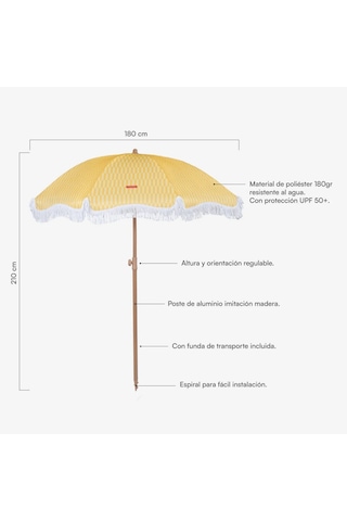 Flamingueo Caramel Plaj Ve Bahçe Şemsiyesi Sarı Sarı