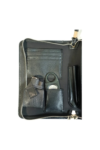 Cohiba Çakmak Kesicili Siyah Deri Puro Taşıma Çantası & Seyahat Humidoru 75713391