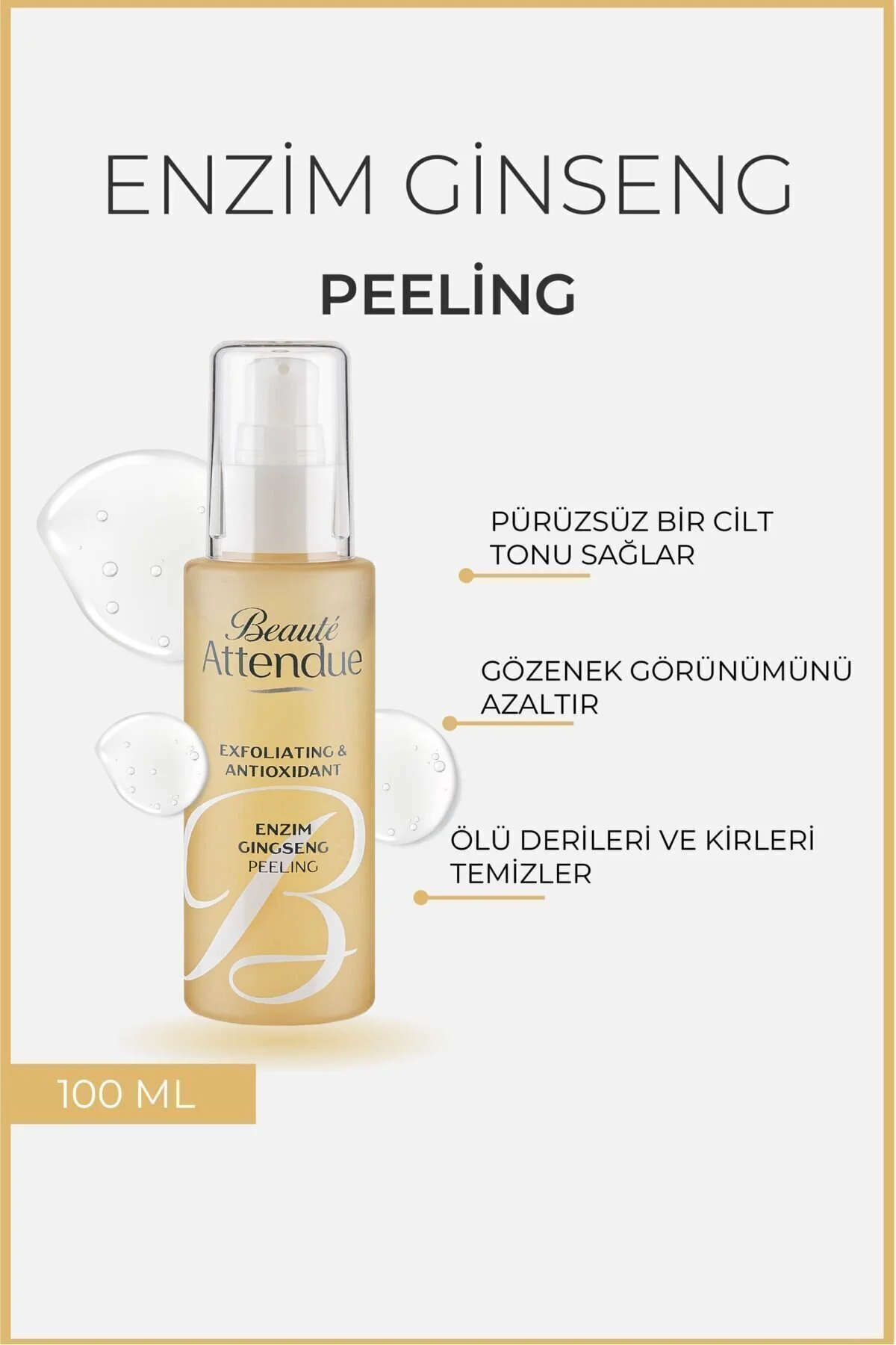 Beaute Attendue Aydınlatıcı Enzim Peeling - Ginseng İçerikli & Ölü Hücre Arındırıcı