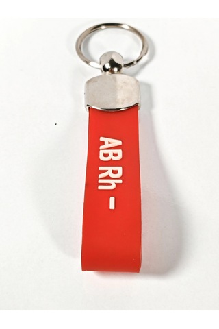 Ab Rh - Negatif Kan Grubu Silikon Anahtarlık Acil Durumlar İçin Hayati Bilgi Çok Renkli