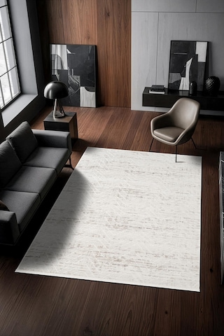 Look Modern Lm001g Krem Halı Modern Çizgili Desen Akrilik Yumuşak Tozuaz Mutfak Koridor Salon Halısı-900 Krem