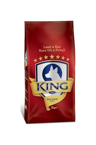 King Plus Kuzu Etli Pirinçli Yetişkin Köpek Maması 15 KG