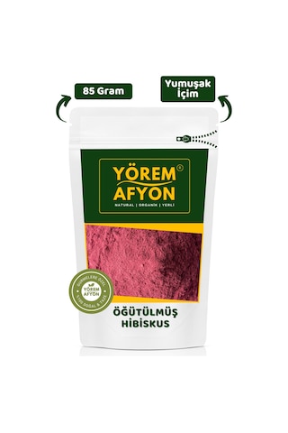 Yörem Afyon Katkısız Öğütülmüş Saf Hibiskus, Bamya Çiçeği, Mekke Gülü Hibiscus Sabdariffa 85gr.