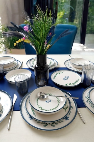 Keramika Daphne Yemek Takımı 18 Parça 6 Kişilik 22921-23-25 Mavi