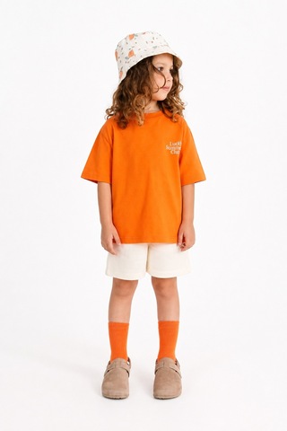 Eray Alp Kids Unisex Çocuk Turuncu Tişört Yazlık Günlük Model