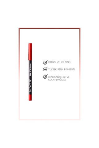 Note Cosmetique Silk Stay Lipliner Suya Dayanıklı İpeksi Dudak Kalemi 08 Scarlet Red