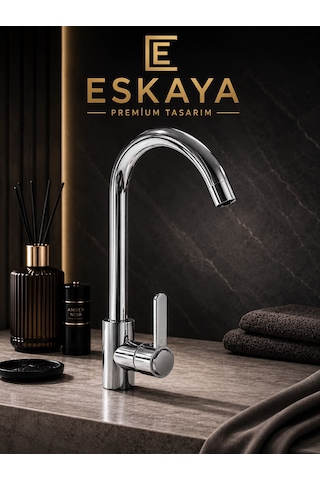 Eshome Valor Lüx Premium Mutfak Bataryası krom