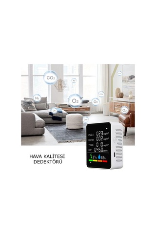 Techtic Dijital Hava Kalite Ölçüm Cihazı Sıcaklık Nem