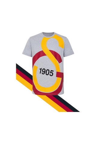 Galatasaray Lisanslı Gri T-shirt, Hediyeli Siyah T-shirt Gri-siyah