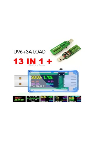 Maiyame Usb Akım Voltaj Güç Testeri, Renkli Ips Ekranlı, Transparan Mavi Kasa, Gerçek Zamanlı Ölçüm