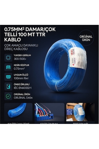 Star H05v-k 0.75mm² Damar/çok Telli 100 Mt Ttr Kablo