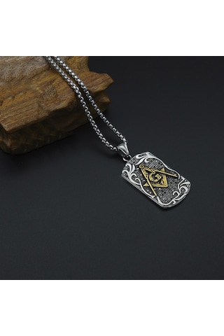 Chavin Mason Taşlı Çelik Erkek Kolye Ds75Sr