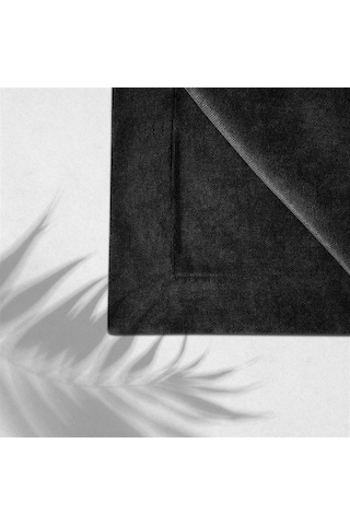 Goccia Rengi-33 Kadife Dokulu Masa Örtüsü Siyah