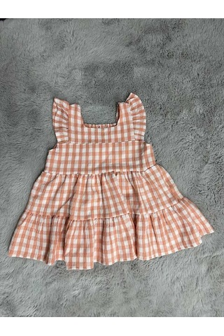 Müsli Kumaş Kız Çocuk-bebek Elbise Ekru - Camel