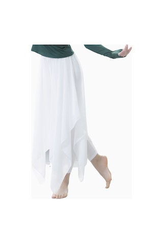 Reedark Nefes Alabilen Ve Nem Emici 2'li Kombinasyonlu Kadın Dans Etek Pantolon - Yoga Ve Performans İçin İdeal Beyaz