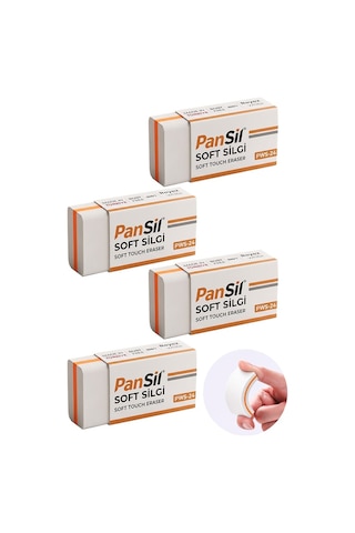 Beyaz Silgi Orta Boy Soft Silgi 4 Adet Pansil Yumuşak Silgi Ufalanmayan Okul Büro Yerli Üretim Ekstra Yumuşak