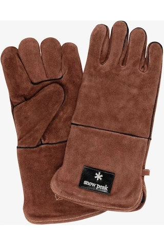 Snow Peak Fire Side Gloves, Deri Isı Ve Kıvılcım Korumalı Uzun Kamp Eldiveni Kahverengi