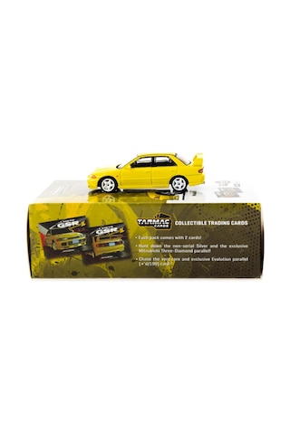 Tarmac Works 1/64 Mitsubishi Lancer Gsr Evolution Iıı Yellow With Tarmac Cards