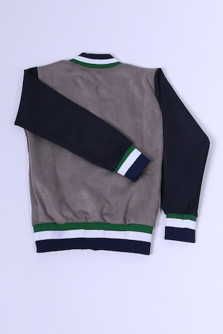 Erkek Çocuk Kolej Ceket Fermuarlı Cepli Baskılı C27 Gri