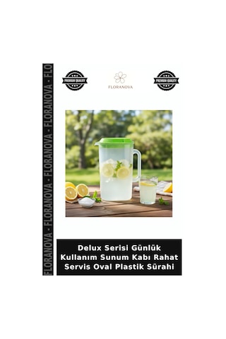Delux Serisi Günlük Kullanım Sunum Kabı Rahat Servis Oval Plastik Sürahi