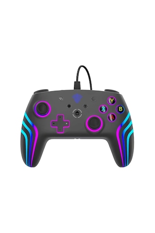 Elmpaly Black Oyun Kumandası Titreşimli Xbox 360 Pc Ps4 Ps3 Switch İçin Aydınlatmalı