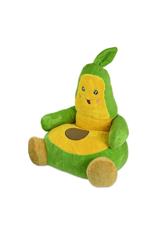 Peluş Çocuk Koltuğu, Bebek Oturağı, Puf Tasarım Açık Gri