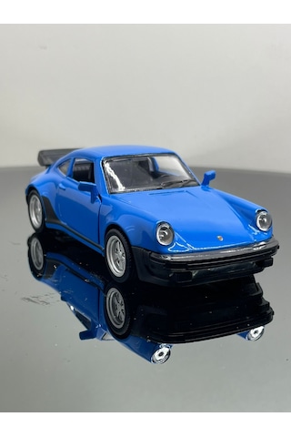Porsche 911 Turbo 3.3 1:32 Ölçek Metal Çek Bırak Model Araba 12 Cm - Mavi