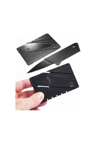 Neystore Kredi Kartı Şeklinde Keski, Bıçak, Kamp Bıçağı Siyah