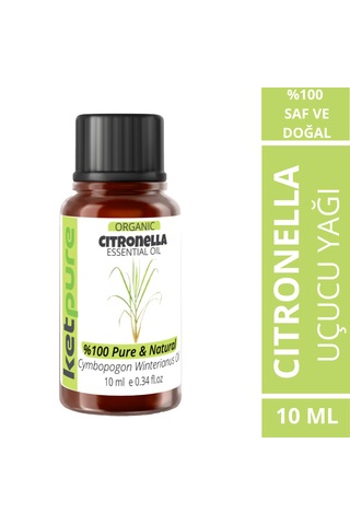 Ketpure Organik İçerikli Citronella Sitronella Uçucu Yağı 10 ML