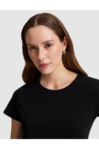 Pierre Cardin Kadın Siyah Tişört Basic 50325474-vr046