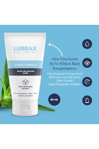 İntimateline Lubrax Silikon&su Bazlı HybridAloe Vera Özlü 50 Ml Anal Kayganlaştırıcı Jel