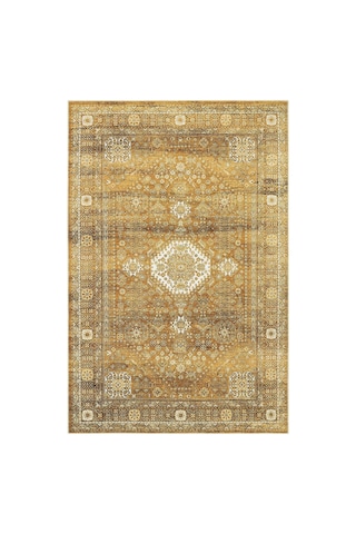 Cool Halı Private Xw Gold Krem Vintage Dijital Baskılı Yıkanan Kaymaz Şönil Şık Saray Salon Halısı