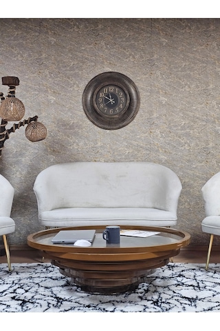 Zafir Teddy Takım Gold Kaplama Sivriltme Ayak Çay Seti Koltuk - Berjer , Balkon, Salon, Ofis Krem