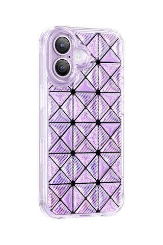 İphone 17 Uyumlu Kılıf 3d Buz Blok Desenli Zore Paris Kairo Tpu Kapak Mor