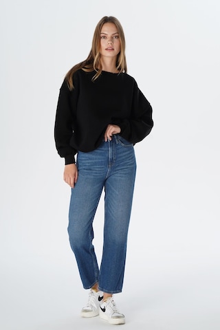 Elıza Cropped Orta Mavi Straight Fit Fermuarlı Jean Pantolon C 4518-078 Mavi