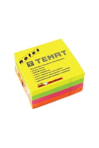 Temat Küp Not Kağıdı 75x75 Mm Fosforlu Renk 320 Sayfa 4x80 328745