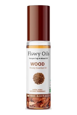 Flowy Oils Wood Doğal Karışım Esansiyel Vücut Yağı Roll-On 10 ML