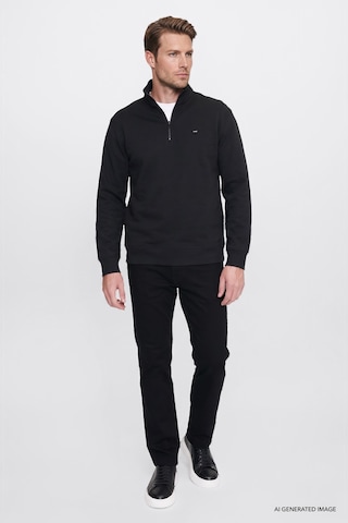 Wrangler Pamuklu Regular Fit Fermuarlı Erkek Sweatshirt W2620157001 Siyah