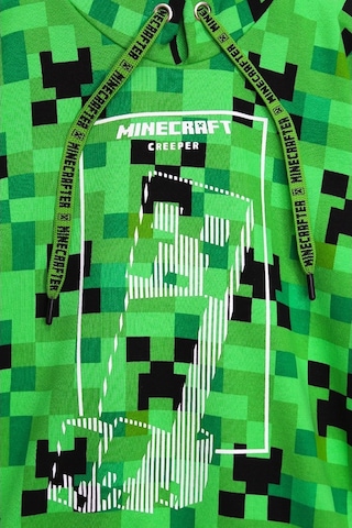 360 Derece Minecraft Baskılı Kışlık Çocuk Kapüşonlu Sweatshirt Yeşil