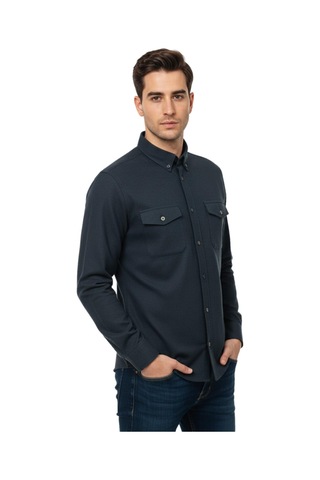 Kamer Erkek Kışlık Slim Fitt Uzun Kol Çift Cep Kapak Gömlek 2414 Bgl-st04797 Yeşil