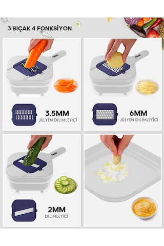 Fabcio Magicmom Çok Amaçlı Dilimleyici Set Beyaz - Lacivert