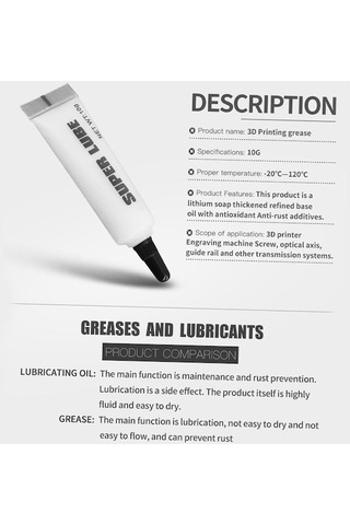 Flybuy Jms 2 Adet Süper Madeni Yağlama Gres Yağlama Yağı Anti-pas Vida Çubuk Optik Eksen Kılavuz Rayı 3d Yazıcılar İçin