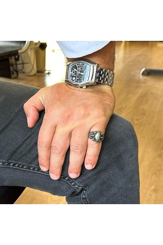 925 Ayar Gümüş Pençe Yüzük İle Gerçek Doğal Pirita Taşı El Yapımı Yüzük İle Aslan Zenginliği Ve Koruma Gümüş