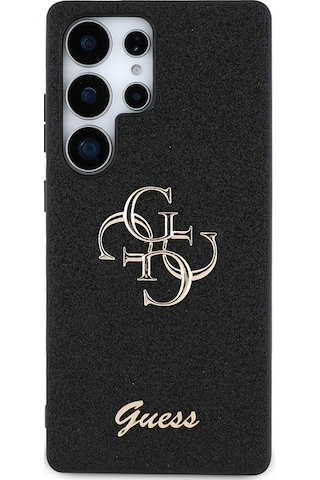 Galaxy Uyumlu S25 Ultra Kılıf Guess Lisanslı 4g Büyük Metal Logolu Glitter Kapak Siyah