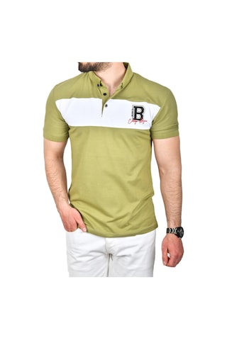 Deepsea Erkek Yeşil Slim Fit Nefes Alan Pamuklu Kumaş Dar Kesim Kıvrılmaz Yaka Polo Yaka Tişört 2503019 Yeşil